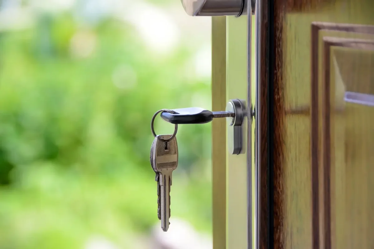Key left in the lock of an open front door – call a residential locksmith Consett from Locksmith Consett